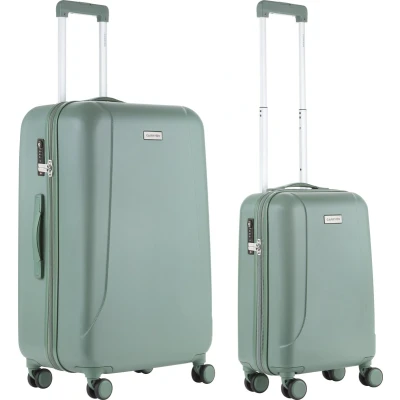 Afbeelding van CarryOn Skyhopper Kofferset TSA Handbagage + Reiskoffer 78cm Dubbele wielen Olijf