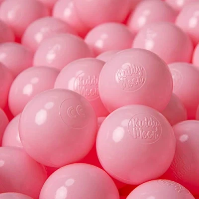 Afbeelding van KiddyMoon Plastic Ballen Voor Kinderen Ø 6Cm Kleurig Gecertificeerd, Poeder Roze, 500 Ballen/6Cm