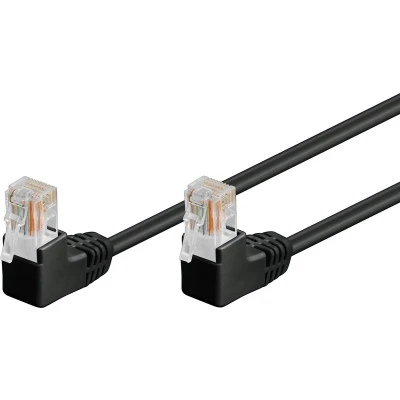 Afbeelding van Goobay CAT 5e Patch Cable 2x 90 Angled, U/UTP, black 0.5 m