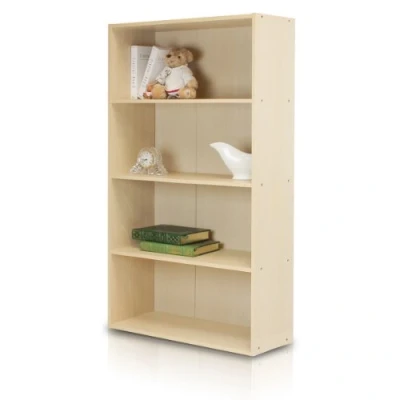 Afbeelding van Furinno Rek met 4 vakken, hout, stoombeuken, 23,88 x 59,94 105,92 cm