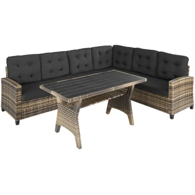 Afbeelding van tectake Loungeset Catania wicker naturel