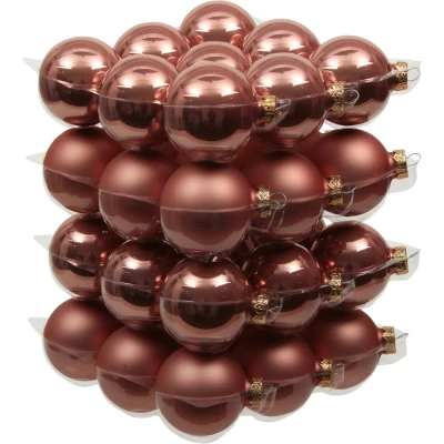 Afbeelding van Othmara Kerstballen 36 stuks glas koraal roze 4 cm