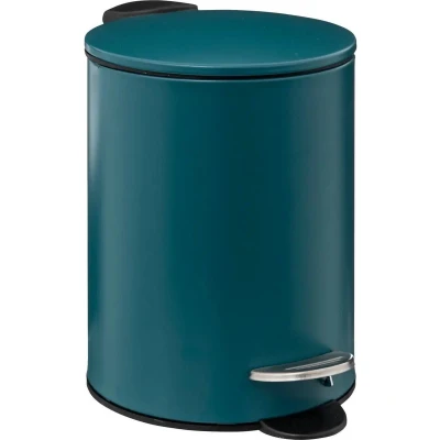 Afbeelding van 5Five kleine pedaalemmer metaal petrol blauw 3L 16 x 25 cm Badkamer/toilet Pedaalemmers