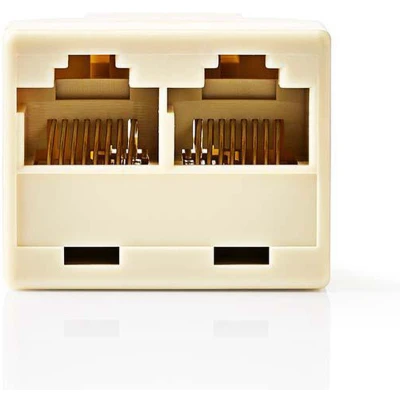 Afbeelding van RJ45 splitter vrouwelijk 2x (Ivoor)