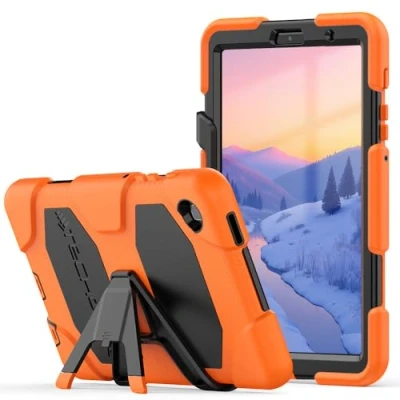 Afbeelding van TECHGEAR G Shock beschermhoes voor Samsung Galaxy Tab A7 Lite 2021 8,7 inch (SM T220 / SM T225), harde schaal, hoge bescherming, schokbestendig, met afneembare standaard, kinderen,