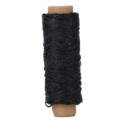 Afbeelding van Plat Gewaxte Naaigaren, 150D/16 50m Lederen Craft Schoenen Reparatie Hand Borduurwerk String voor en Machine Naaien DIY Zwart