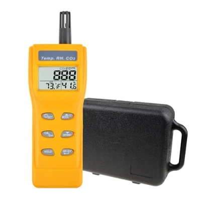 Afbeelding van Binnenluchtkwaliteit 9999ppm Digitale Kooldioxide Temperatuur Vochtigheid NDIR Sensor IAQ CO2 Monitor WB DP Tester