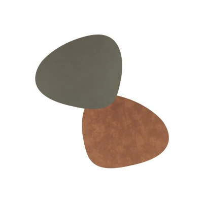 Afbeelding van LIND DNA Placemat Nupo Leer Army Green / Nature dubbelzijdig 44 x 37 cm
