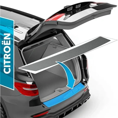Afbeelding van uProtect Autobumperbescherming folie voor Citroën Berlingo 2 (II) I 2015 2018: bumperbescherming, krasbescherming, lakbeschermingsfolie carbon look, zelfklevend