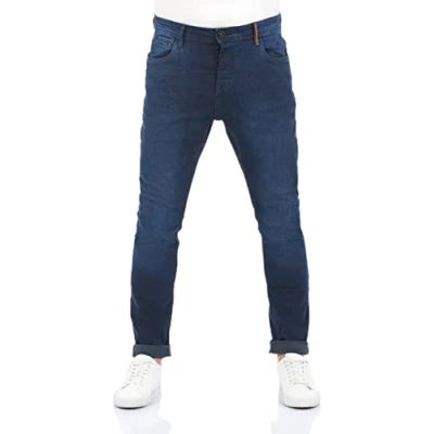 Afbeelding van riverso RIVToni Jeans voor heren, taps toelopende pasvorm, katoen, denim, stretch, zwart, blauw, grijs, W29, W30, W31, W32, W33, W34, W36, W38, W40, Dark Blue Denim (D233), 34W / 32L