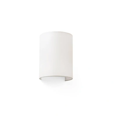 Afbeelding van FARO BARCELONA Wandlamp Cotton, gewelfd, 20 x 15 cm, beige