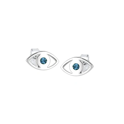 Afbeelding van Elli Damesoorbellen Evil Eye Nazar met kristallen, Eén maat, Facetgeslepen, kristal