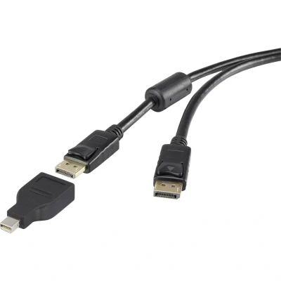 Afbeelding van Renkforce DisplayPort kabel Mini / Adapterkabel stekker, stekker 3.00 m Zwart Vergulde steekcontacten, Met