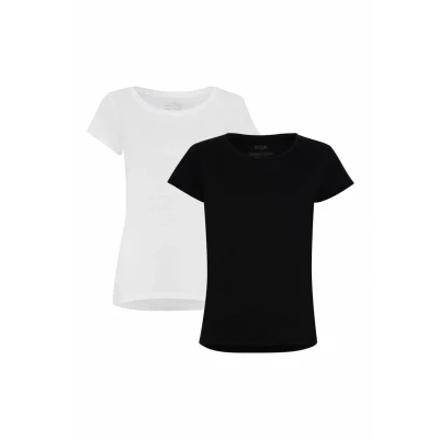 Afbeelding van Danish Endurance 2PACK Tshirt basic, Dames, Maat: Medium, Mc (1xwhite, 1xblack)