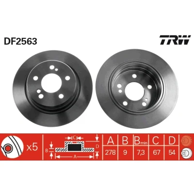 Afbeelding van Trw Remschijf DF2563