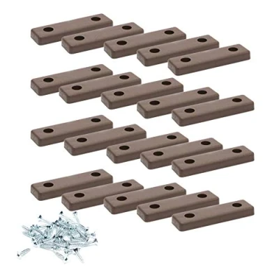 Afbeelding van 20 x afstandhouders/meubelpads/meubelpoten om vast te Schroeven Sossai® Meubelglijders MG2 Kleur: bruin Afmeting: 50x14x5 mm Incl.
