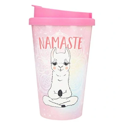 Afbeelding van Depesche 2180.036 To Go beker van kunststof met spreuk, 350 ml, herbruikbaar, Namaste