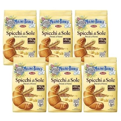 Afbeelding van MULINO BIANCO Spicchi di Sole Krokante boterkoekjes in de vorm van croissants, 400g x 6 pakketten