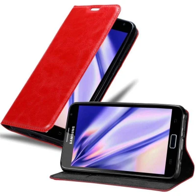 Afbeelding van Cadorabo Hoesje geschikt voor Samsung Galaxy NOTE 1 in APPEL ROOD Beschermhoes met magnetische sluiting, standfunctie en kaartvakje Book Case Cover Etui