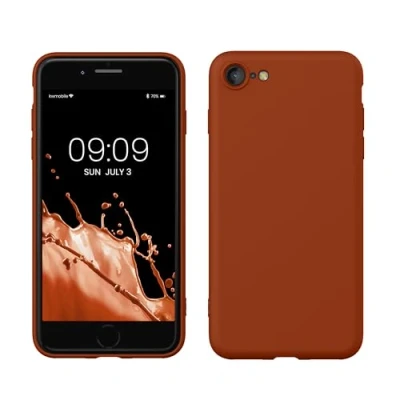 Afbeelding van kwmobile telefoonhoesje geschikt voor Apple iPhone SE (2022) / (2020) 8 7 Hoesje smartphone Back cover in roestoranje
