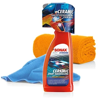 Afbeelding van detailmate SONAX XTREME Ceramic Spray verzegelingsset Coating keramische verzegeling voor auto&#039;s met 2 x microvezeldoek, bescherming en glans