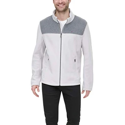 Afbeelding van Tommy Hilfiger Heren Classic Zip Front Polar Fleece Jacket (normale en grote lange maten) (, Lichtgrijs/ijs, M