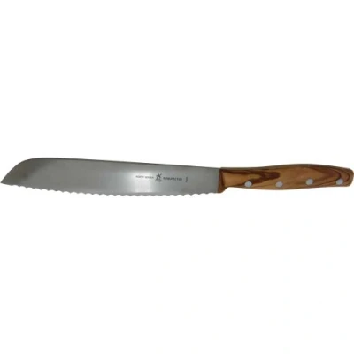 Afbeelding van Robert Herder Grand Moulin Broodmes met Golven RVS Lemmet 24 cm Heft Olijfhout