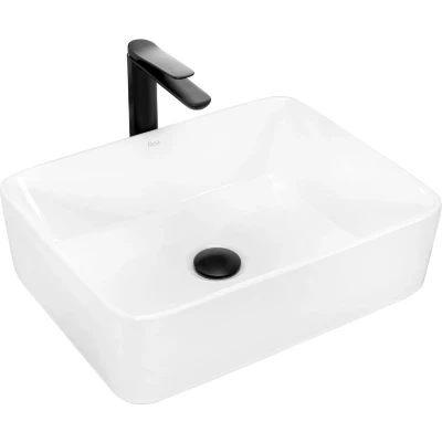 Afbeelding van REA Anita Opzetwastafel Waskom 48.5 x 37.5 13.5 cm Glans Wit