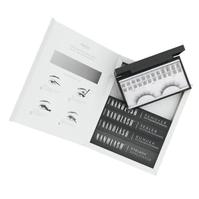 Afbeelding van Starter kit wimperextensions in cluster voor zelf verlenging thuis Nanolash complete DIY wimper extensions, valse clusters (Zwart, INNOCENT)