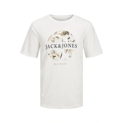 Afbeelding van JACK &amp; JONES Heren Jjfloor Tee Ss Crew Neck T Shirt, cloud dancer, XS