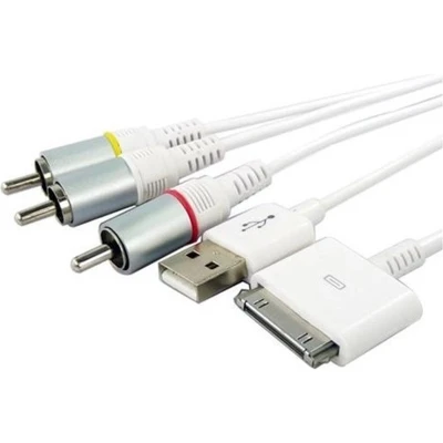 Afbeelding van Composiet AV kabel compatibel met Apple iPod, iPhone en iPad 1,5 meter