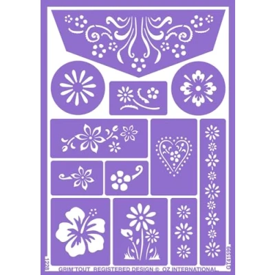 Afbeelding van Unbekannt OZ International GT41599 creatieve set sjabloon voor bloemenpatroon/make up