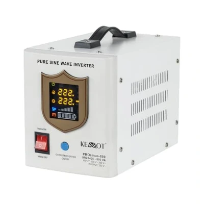 Afbeelding van Noodvoeding KEMOT PROsinus 800URZ3405 omvormer zuivere sinus oplaadfunctie 12V 230V 800VA/500W, wit