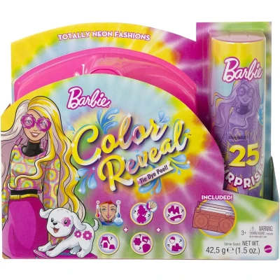 Afbeelding van Barbie Color Reveal HCD26 Totally Neon Fashions Doll with Yellow Highlighted Brunette Hair and 25 Surprises, Includes Colour Changing,