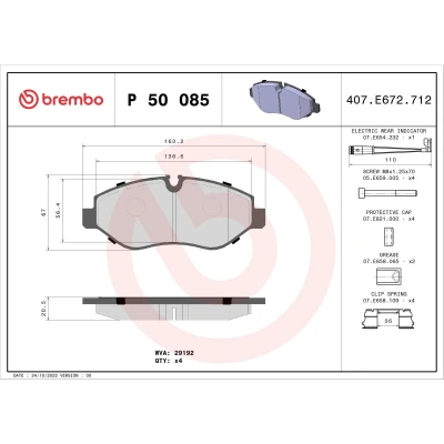 Afbeelding van Brembo Remblokset P 50 085