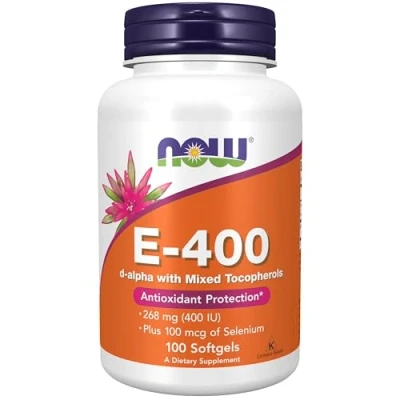 Afbeelding van Now Foods Vitamine E 400IU Mixed Tocopherols With Selenium 100softgels