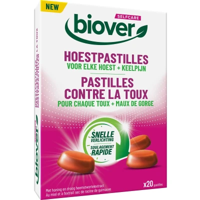 Afbeelding van Biover® Selfcare Hoestpastilles Hoest &amp; Keelpijn 20 Stuks