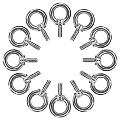 Afbeelding van QIMEI SHOP Ringschroef M4 oogschroef 304 roestvrij staal oogbout ringbout oogschroeven M4*10 voor bevestiging en ophangen 12 stuks