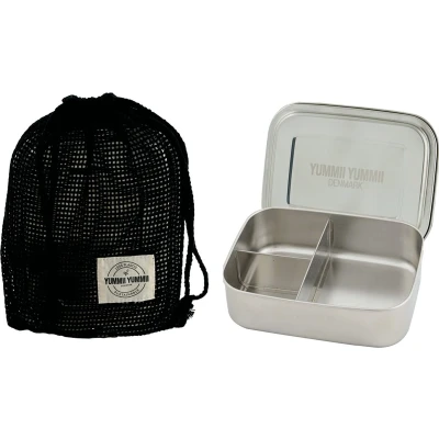 Afbeelding van Yummii Bento Lunchbox Groot met 3 Compartimenten Roestvast Staal Zilver