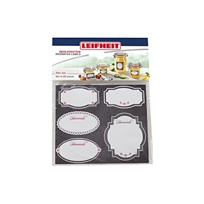 Afbeelding van Leifheit 3218 Zelfklevende Deco Etiketten 20 Stuks Zwart/Wit