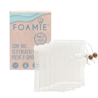 Afbeelding van Foamie 5 stuks biologische zeepzakjes voor vaste shampoo en zeep, peeling meer schuim drogen van 100% katoen