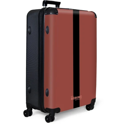 Afbeelding van NoBoringSuitcases.com® Koffer groot Reiskoffer lichtgewicht Rood met zwarte streep Rolkoffer 4 wielen Grote trolley XL 98 liter bagage