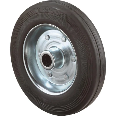 Afbeelding van Orbis reservewiel draagvermogen 100 kg massief rubberen banden DxB 125x37 mm plaatstalen velg 343437