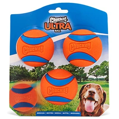 Afbeelding van ChuckIt! Ultra Ball Hond Speelgoed Bal Duurzame Rubber Hoge Bounce Drijvende Chuck It Launcher Compatibel Ballen Voor Honden, 3 Pack, Medium