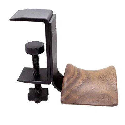 Afbeelding van YANGMEI Walnoot Hout Klem Type Hoofdtelefoon Houder Stand Hanger Beugel Headset Rack Haak Onder Bureau Tafel voor Audio, Studio &amp; Gaming