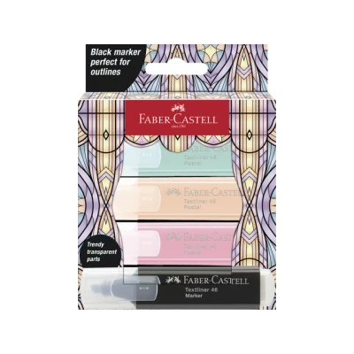 Afbeelding van Faber Castell markeerstift Glassy set á 4 markers