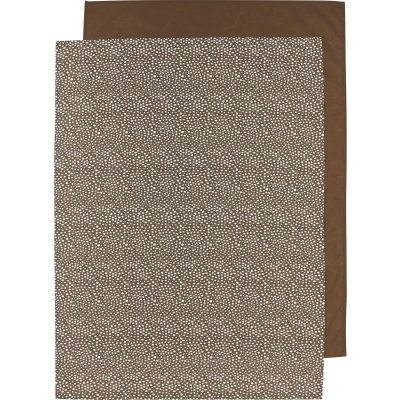 Afbeelding van Meyco baby wieglaken set van 2 75x100 cm cheetah choclolate/uni choclolate