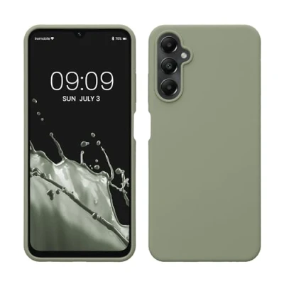 Afbeelding van kwmobile telefoonhoesje geschikt voor Samsung Galaxy A05s Hoesje met siliconen coating Smartphone case in grijsgroen