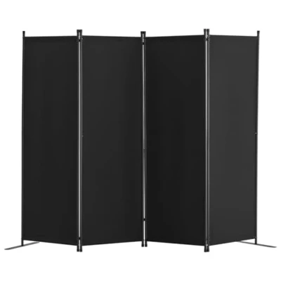Afbeelding van VEVOR Room Divider 4 Delig Opvouwbaar Privacy Scherm Scheidingsscherm Zwart