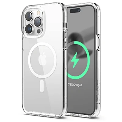 Afbeelding van elago Magnetic Hybrid Duidelijke Hoesje Compatibel met iPhone 14 Pro Max Case (6.7&quot;), MagSafe, PC + TPU Hybride, US Militaire Dalingsbescherming, het Verminderde Vergeelt (Transparant)
